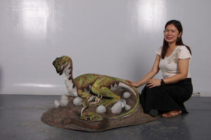 Oviraptor Dinosaur Nest Life Size Statue