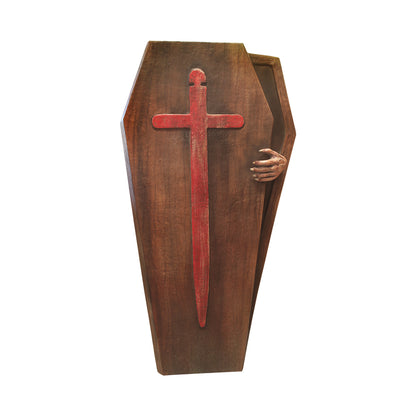 Coffin Standing Undead Over Sized Statue