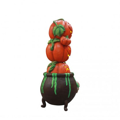 Pillar Pumpkin Cauldron Over Sized Statue