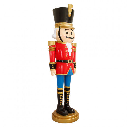 Nutcracker Standing On Base Red/Blue Life Size Statue