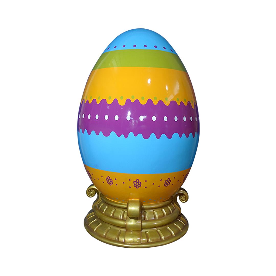 Easter Egg With Designs On Base Over Sized Statue
