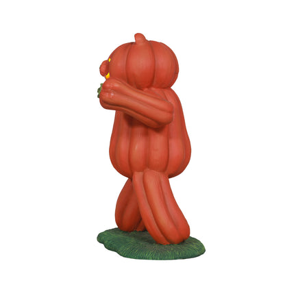 Pumpkin Bear Standing Light Over Sized Statue