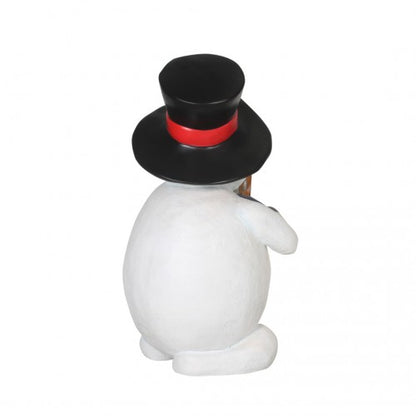 Snowman Playing Tambourine Life Size Statue