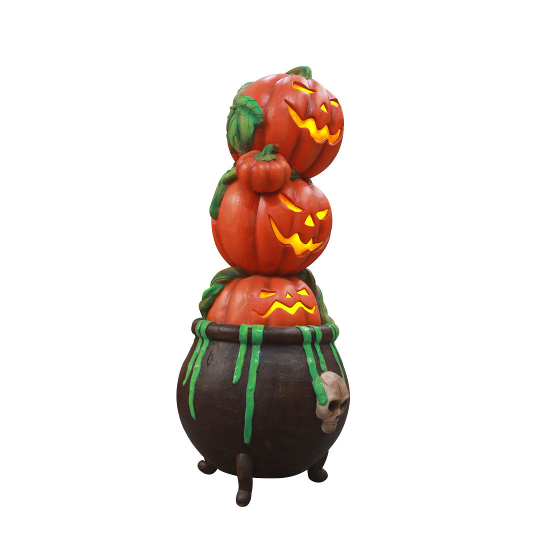 Pillar Pumpkin Cauldron Over Sized Statue
