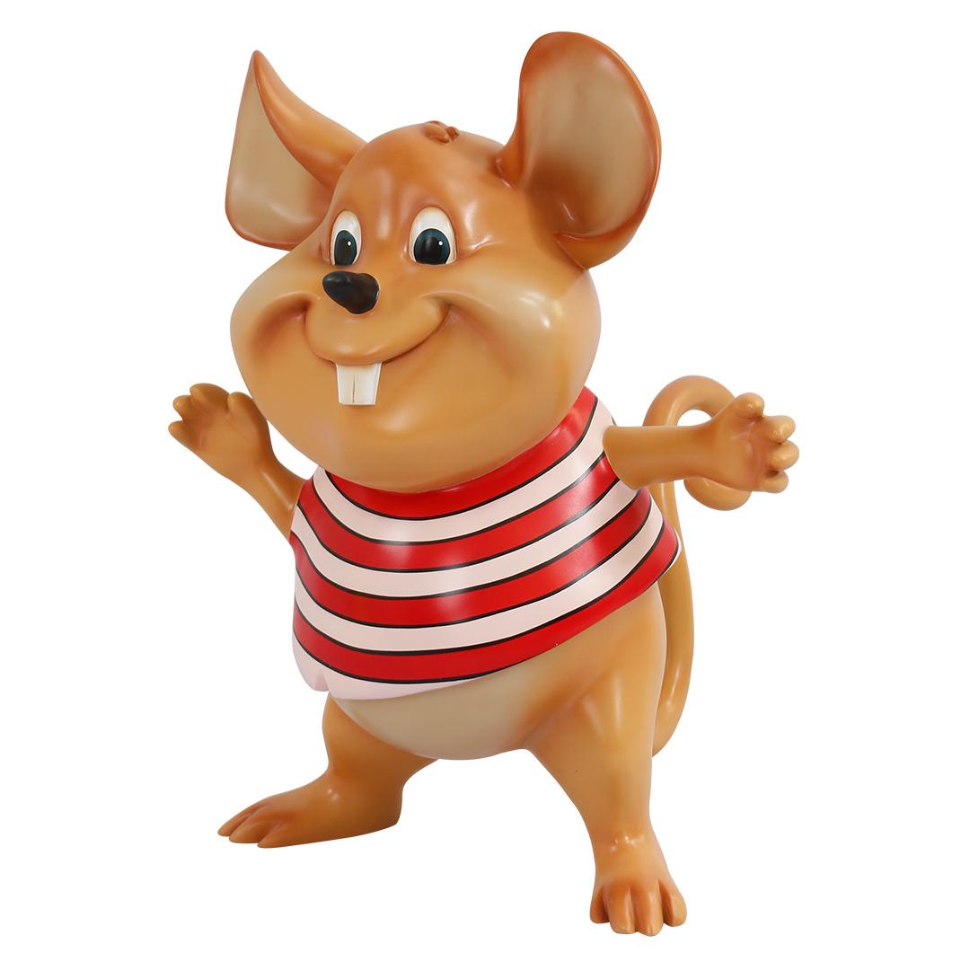 Comic Mouse Wearing Shirt Over Sized Statue