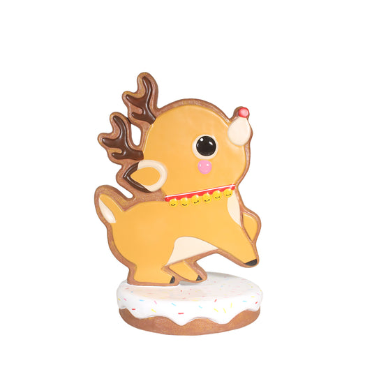 Gingerbread Reindeer Rudolph Over Sized Statue