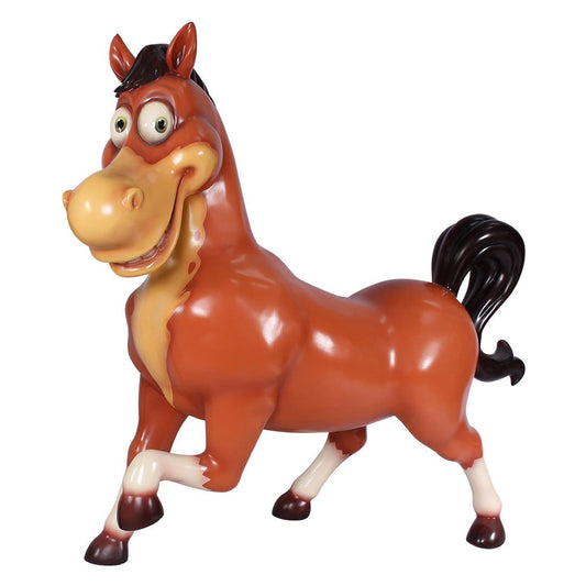 Comic Horse Prancing Life Size Statue