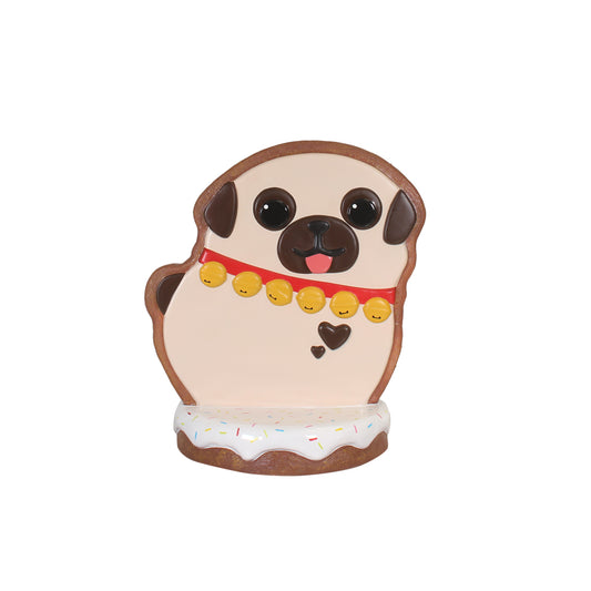 Gingerbread Dog Pug Over Sized Statue