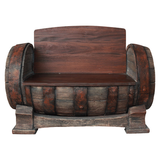 Pirate Barrel Bench With Back Over Sized Statue