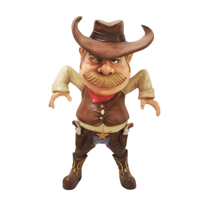 Comic Standoff Cowboy Life Size Statue