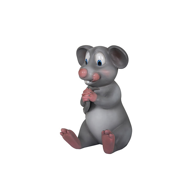 Comic Mouse Sitting Over Sized Statue