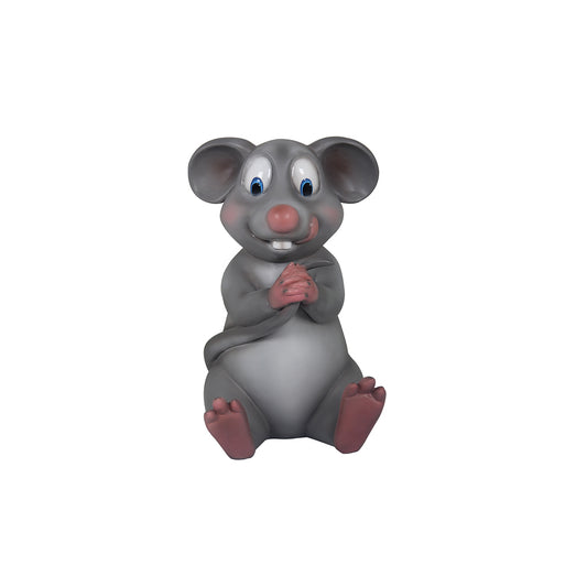 Comic Mouse Sitting Over Sized Statue