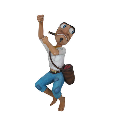 Comic Pirate Santiago Climbing Life Size Statue