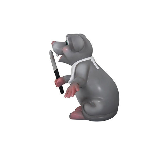 Comic Mouse With Knife Over Sized Statue