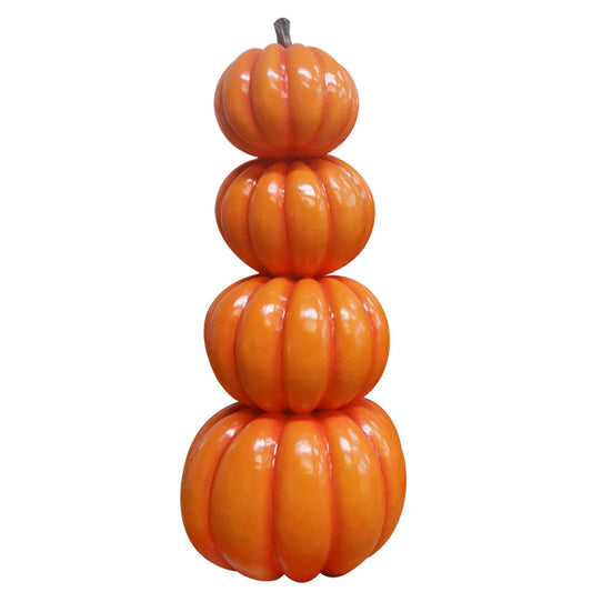 Stacked Pumpkins Tower Over Sized Statue