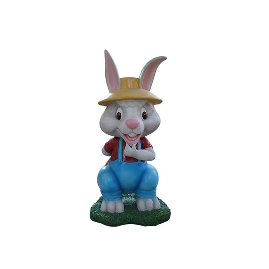 Comic Farmer Rabbit Father Hoppee Life Size Statue