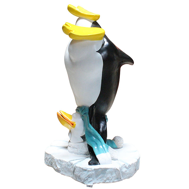 Comic Penguin Upside Down Life Size Statue