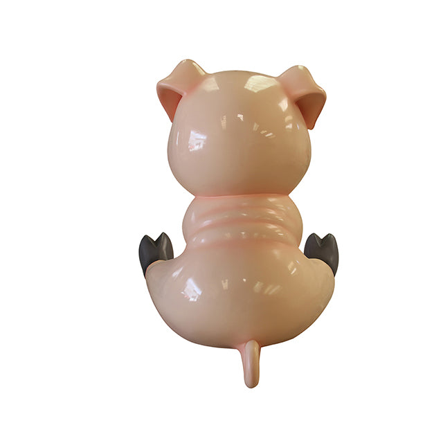 Comic Baby Pig Sitting Life Size Statue