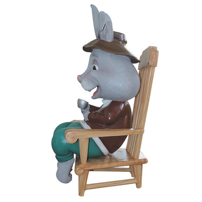 Comic Rabbit Grandpa Granpee Sitting Life Size Statue