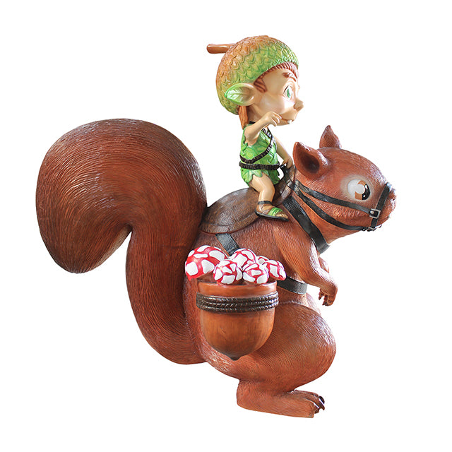 Comic Acorn Riding Squirrel Life Size Statue