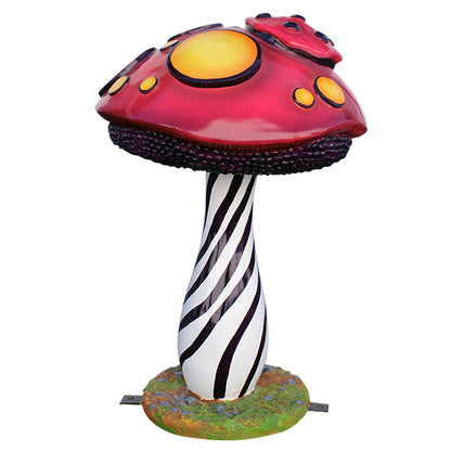 Striped Mushroom Over Sized Statue