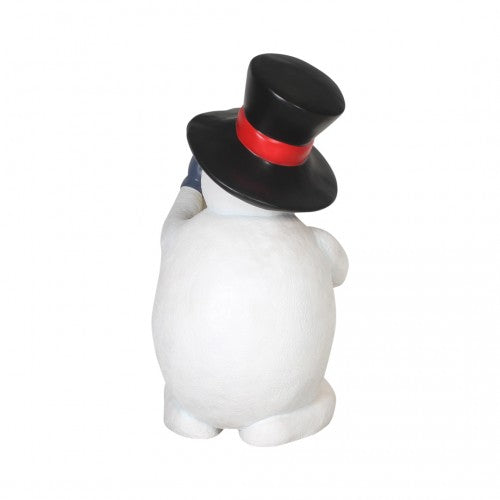 Snowman Playing Tambourine Life Size Statue