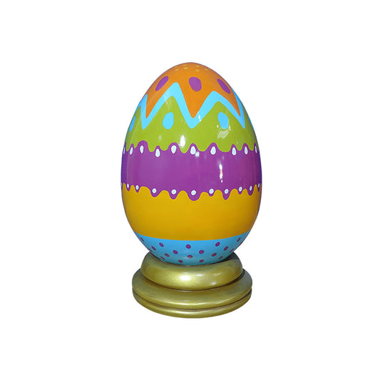 Easter Egg With Designs On Base Over Sized Statue