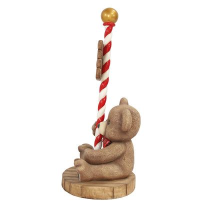 Teddy Bear With Holiday Sign Over Sized Statue