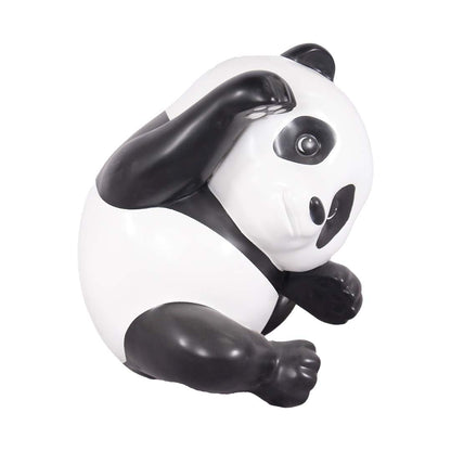 Panda Bear Cub Leaning Life Size Statue