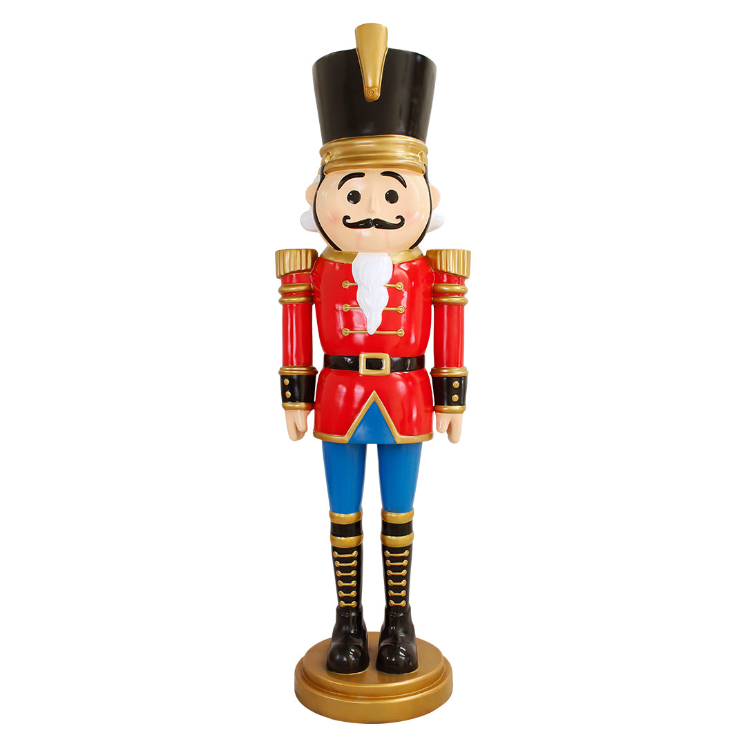 Nutcracker Standing On Base Red/Blue Life Size Statue