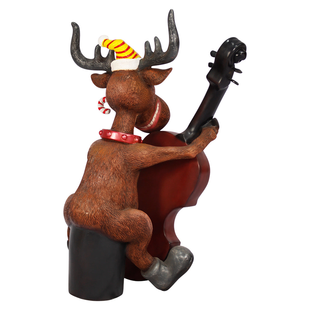 Reindeer Playing Cello Over Sized Statue