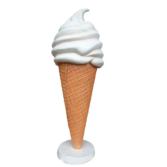 Vanilla Ice Cream In Cone On Base Over Sized Statue