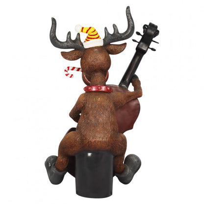 Reindeer Playing Cello Over Sized Statue