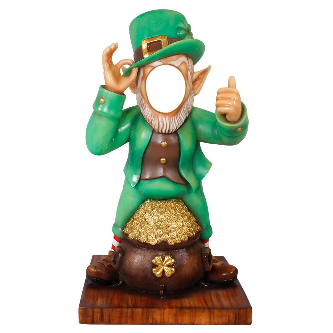 Leprechaun With Gold Photo Op Statue