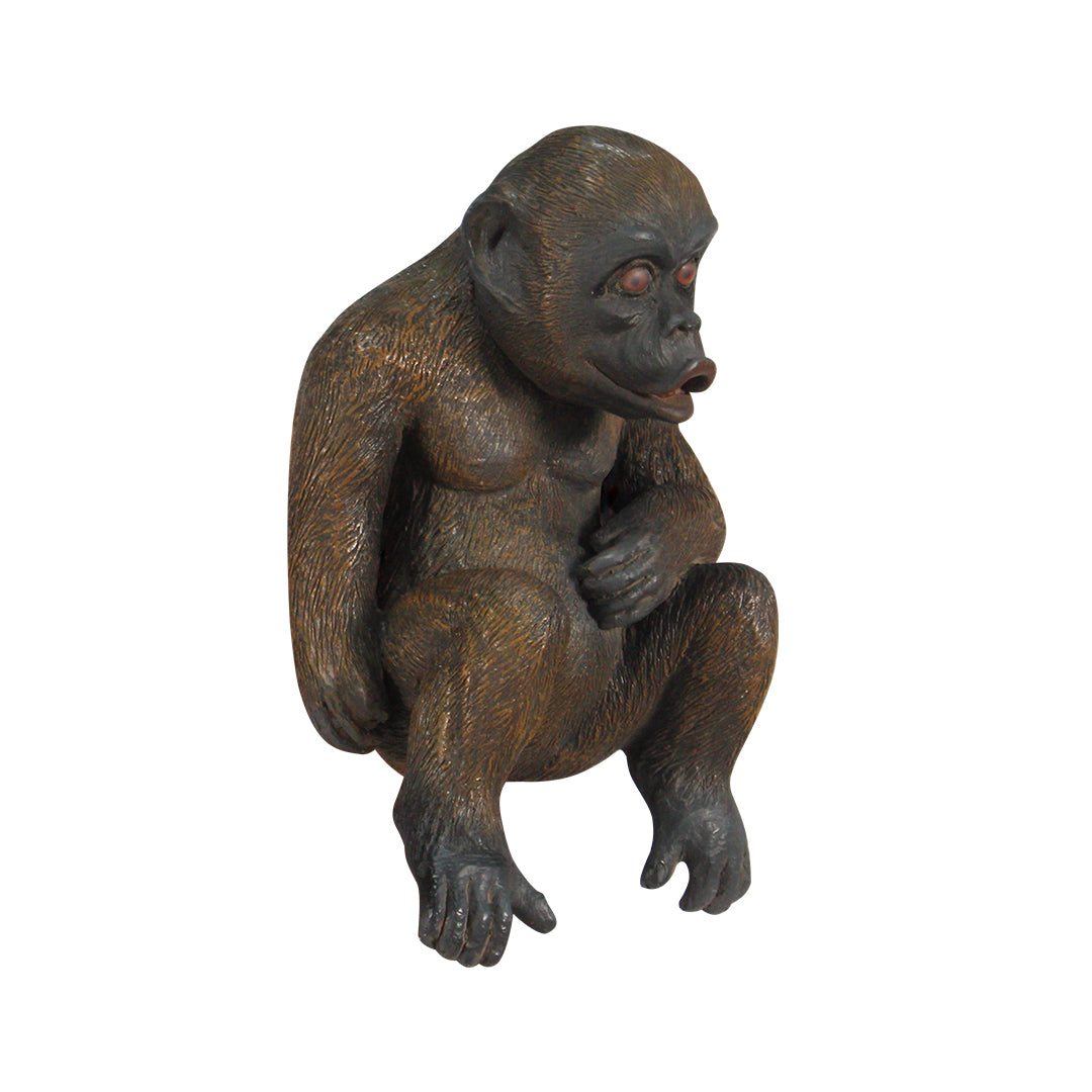 Gorilla Young Sitting Life Size Statue