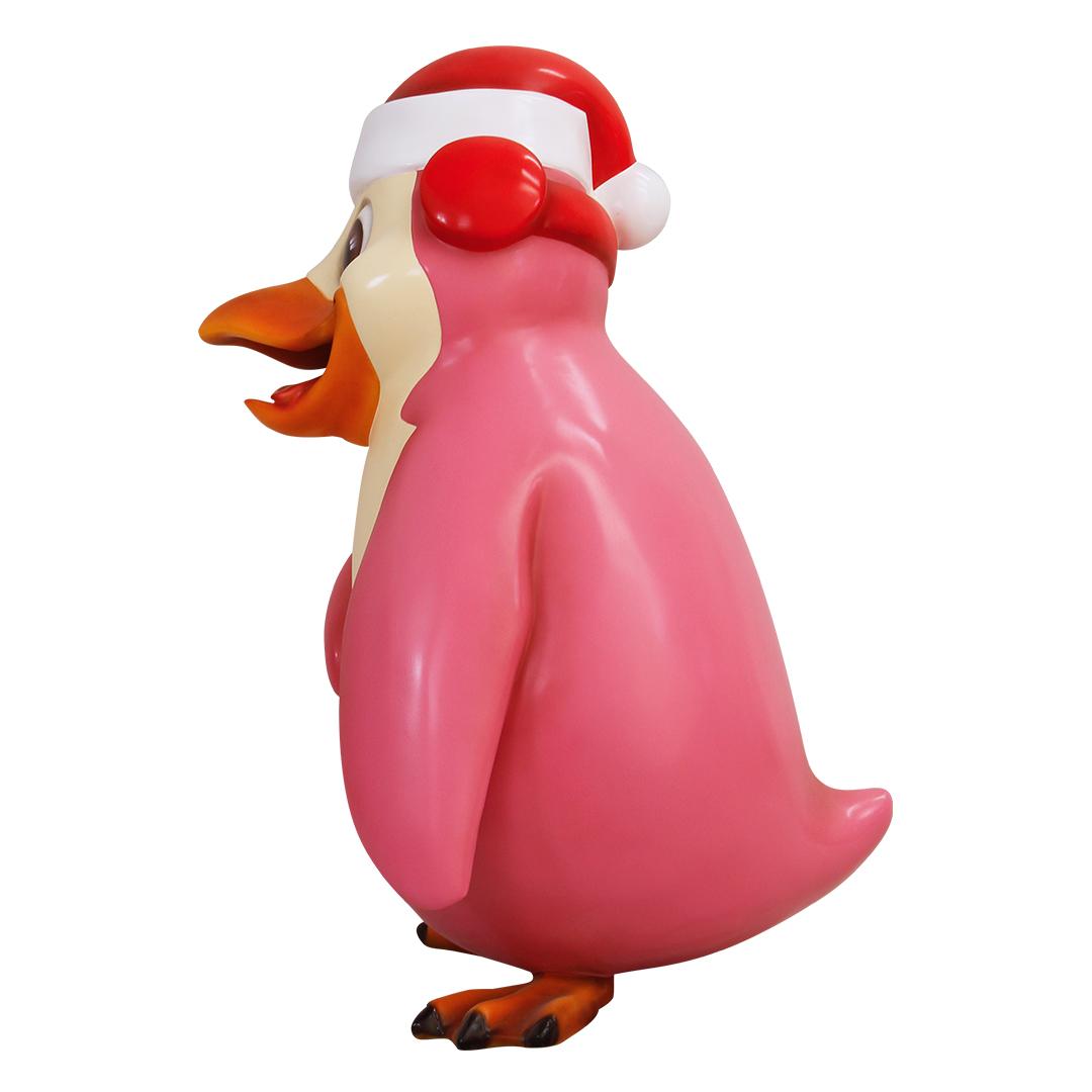 Comic Penguin With Ear Muffs Life Size Statue