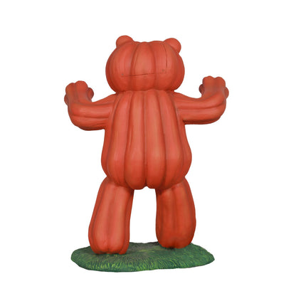 Pumpkin Bear Standing Light Over Sized Statue