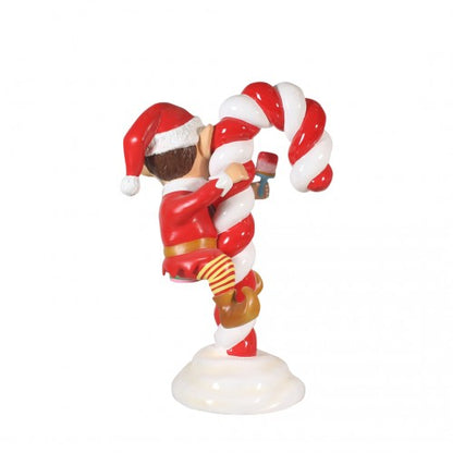 Elf On Candy Cane Life Size Statue