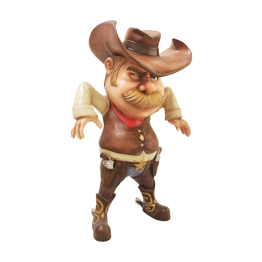 Comic Standoff Cowboy Life Size Statue