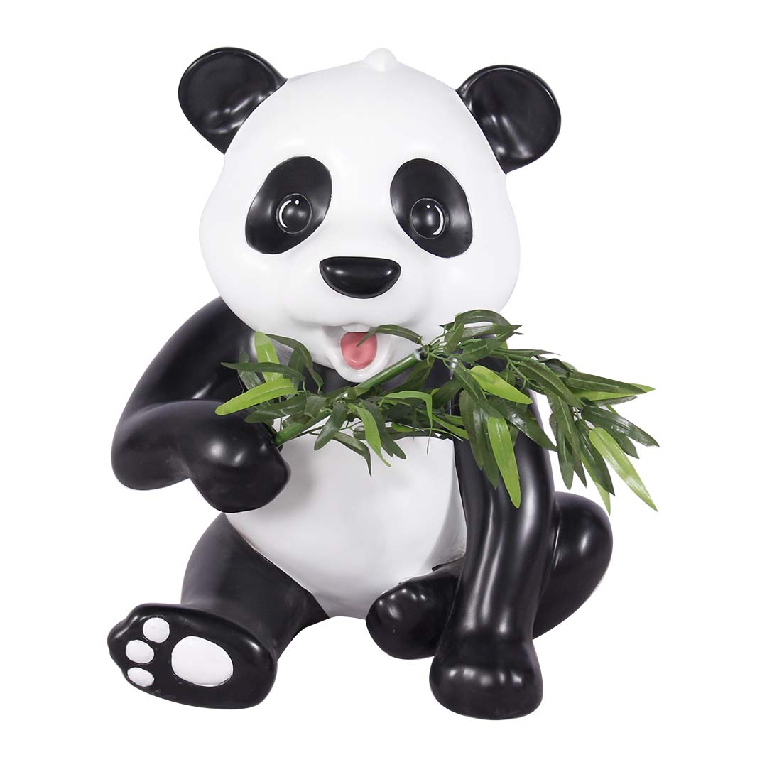 Panda Bear Cub Eating Life Size Statue