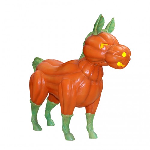 Pumpkin Horse Light Over Sized Statue