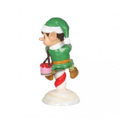 Elf On Candy Cane Life Size Statue