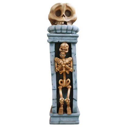 Skeleton In Pillar Over Sized Statue