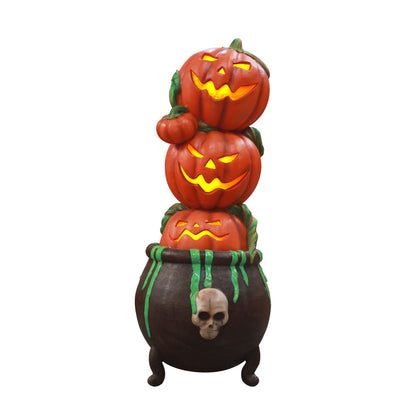 Pillar Pumpkin Cauldron Over Sized Statue