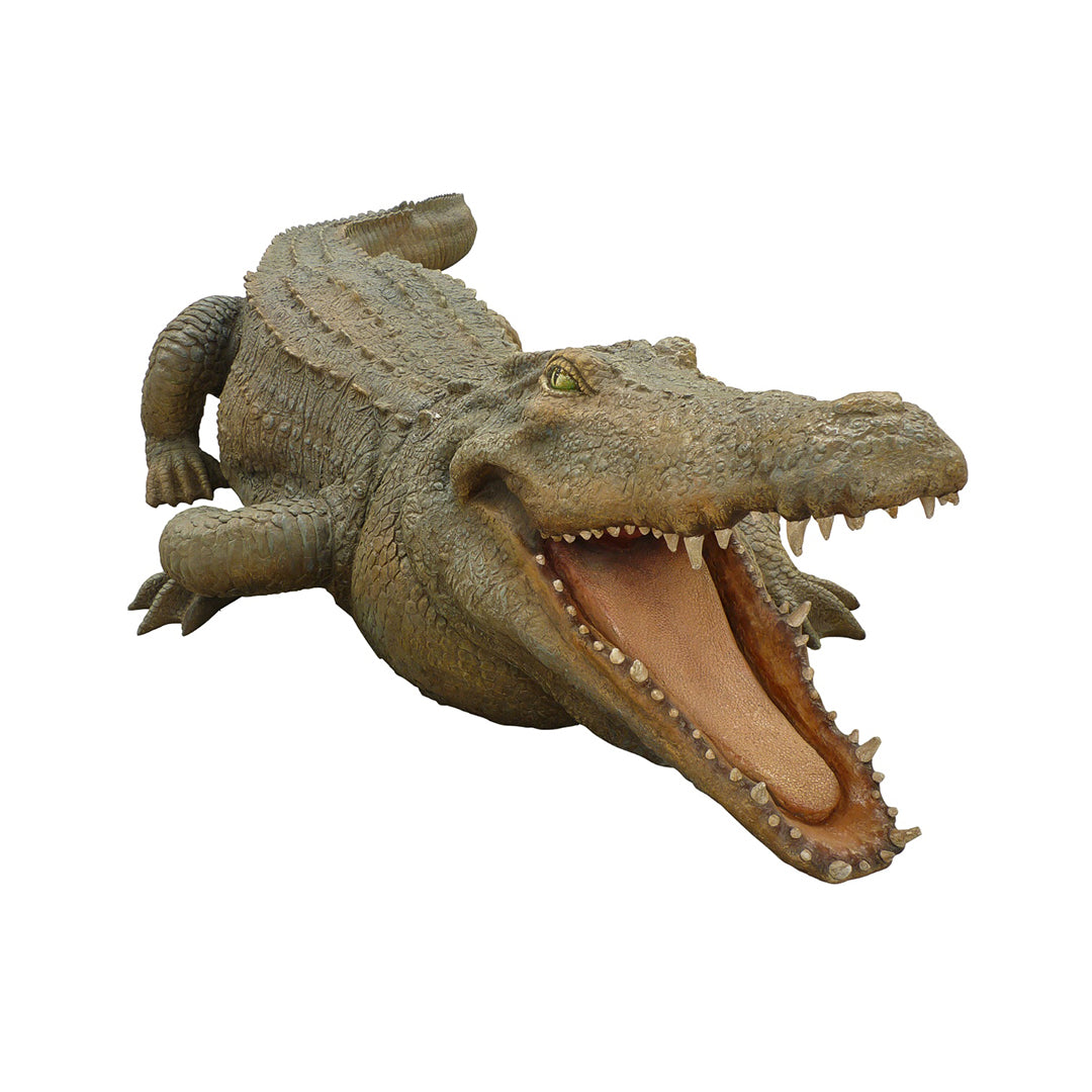 Large Crocodile Mouth Open Life Size Statue