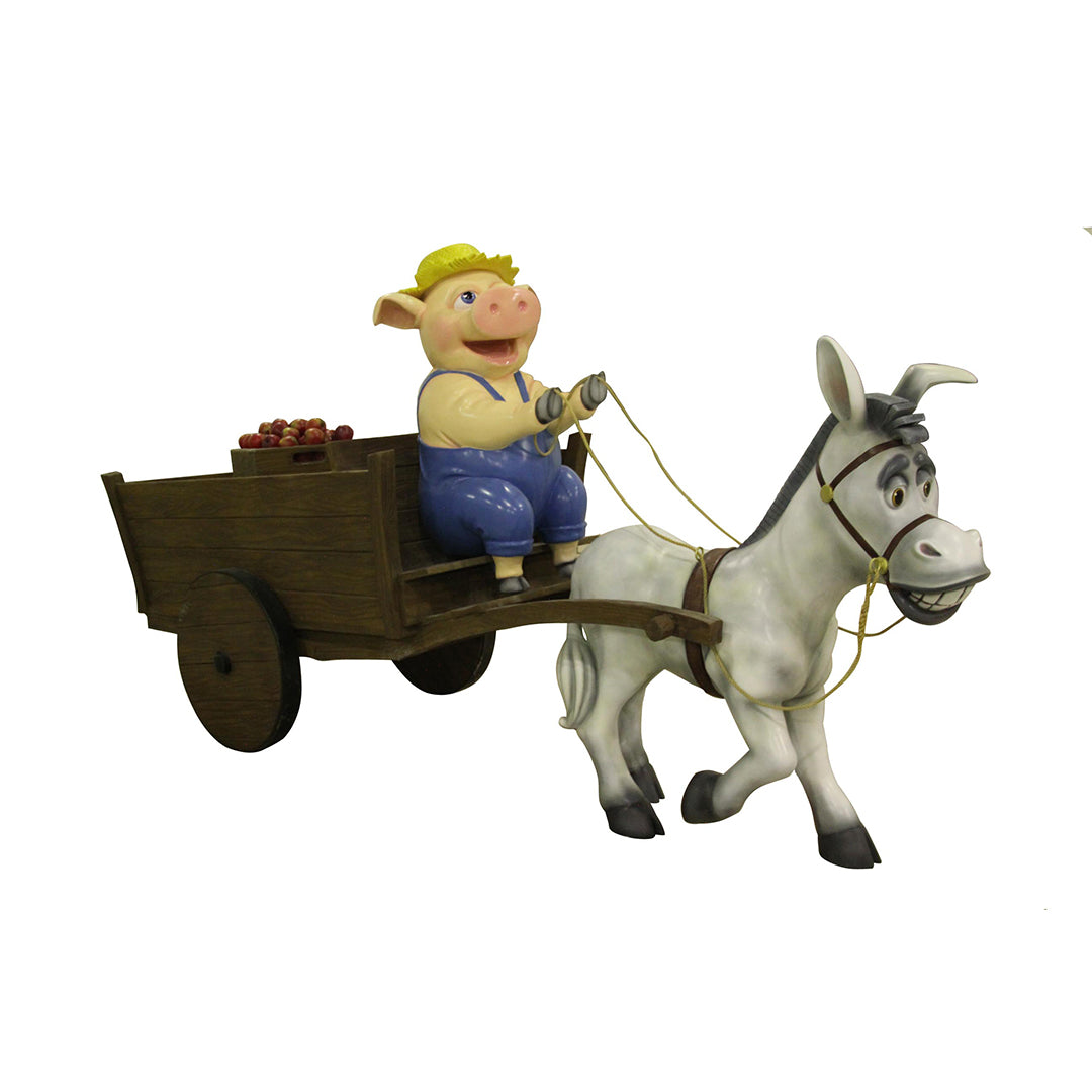 Comic Farm Cart Set Life Size Statue