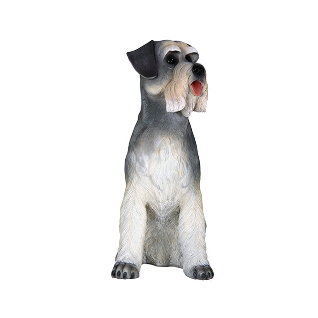 Dog Schnauzer Sitting Life Size Statue