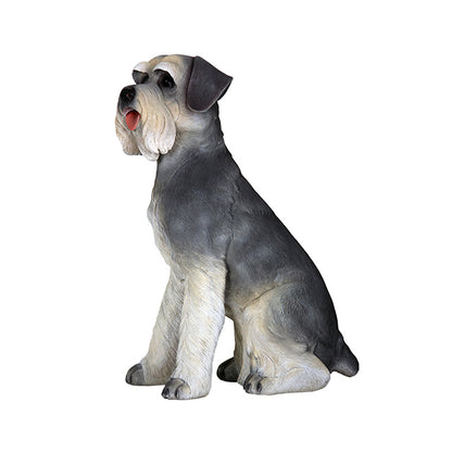 Dog Schnauzer Sitting Life Size Statue