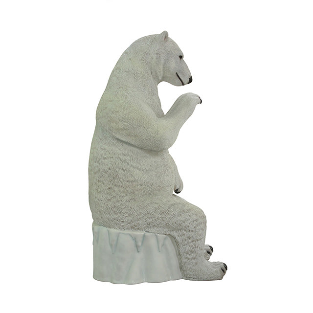 Polar Bear Chair Photo Op Life Size Statue