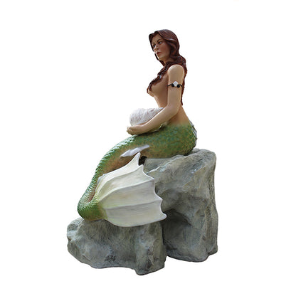Mermaid On Rock Life Size Statue